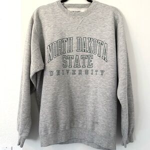North Dakota State University Vintage Gray Crewneck Sweatshirt NDSU School Merch